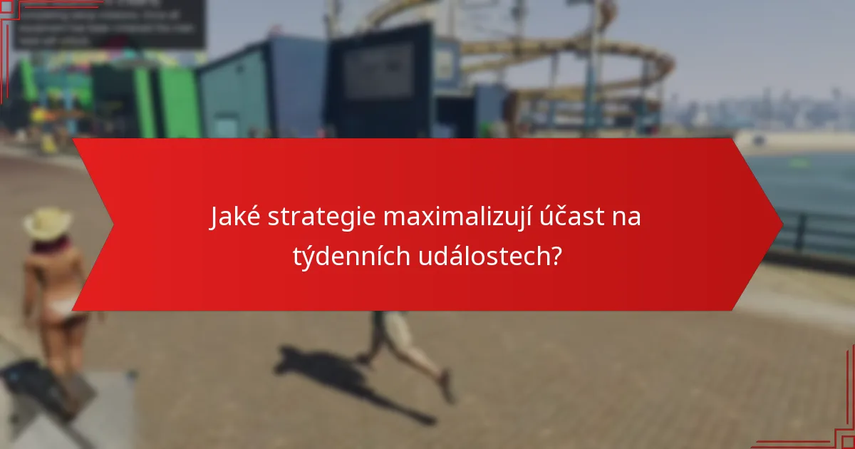 Jaké strategie maximalizují účast na týdenních událostech?